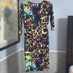 Colorful leopard print dress.